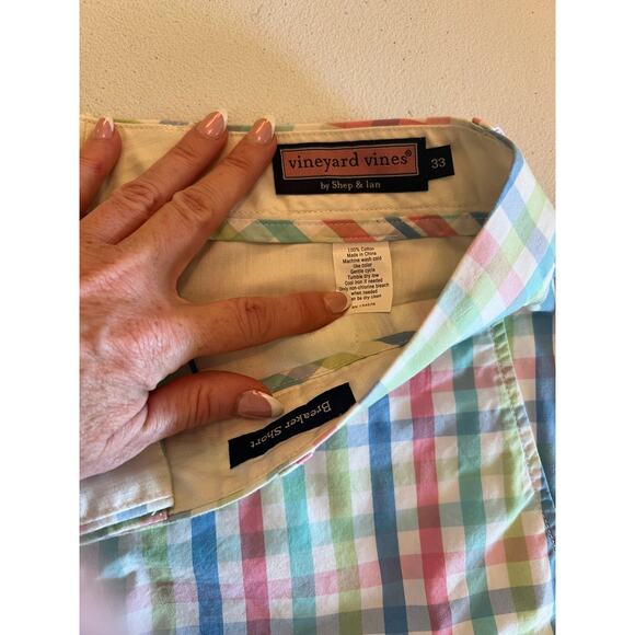Vineyard Vines Men's Pastel Plaid Breaker Shorts 9" Size 33 - Picture 3 of 5